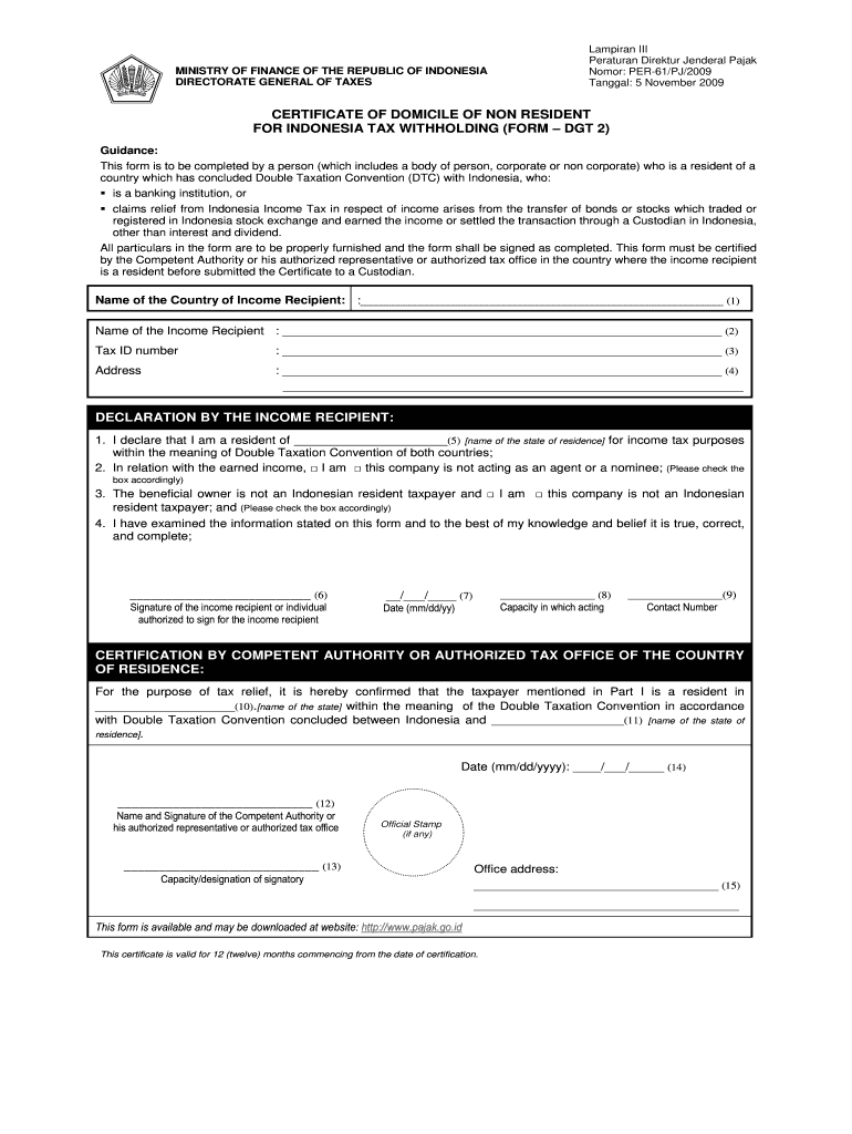 Indonesia Tax Forms